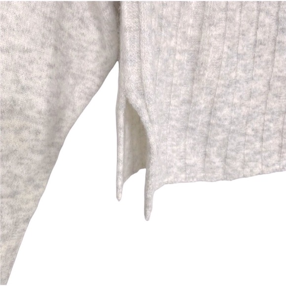 Topshop Wool Turtleneck crop Sweater XSMALL Grey pullover Marled long sleeve NEW - Picture 7 of 10